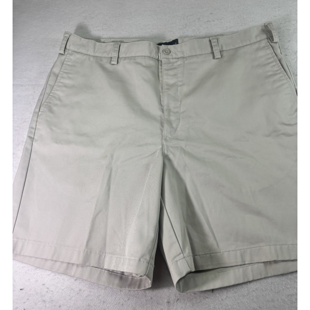Eddie Bauer Shorts Mens 38x9 Khaki Flat Front Casual Preppy Chino Walk Outdoors